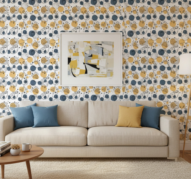 Contemporary wallpaper shell pattern - TenStickers