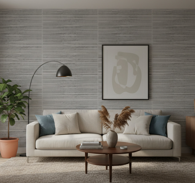 Contemporary wallpaper striped gray design - TenStickers