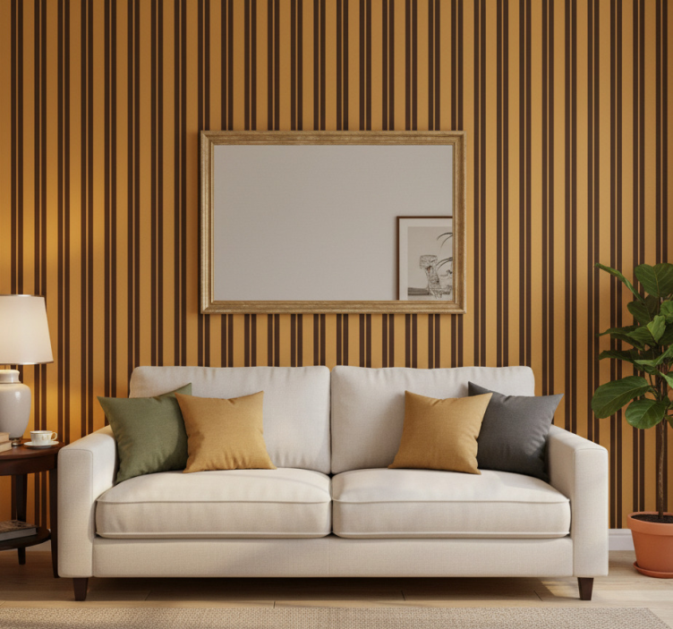 Contemporary wallpaper with a vintage striped pattern - TenStickers