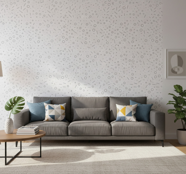 Contemporary wallpaper with abstract circular design - TenStickers