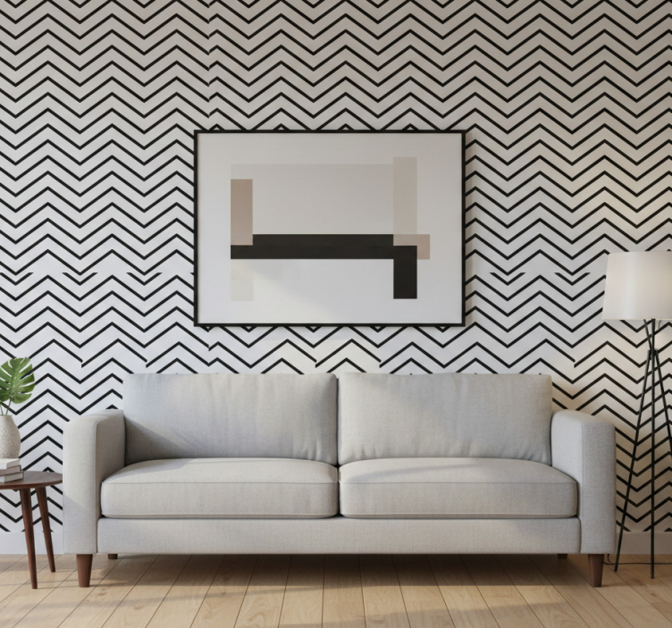Contemporary wallpaper with chevron pattern design - TenStickers