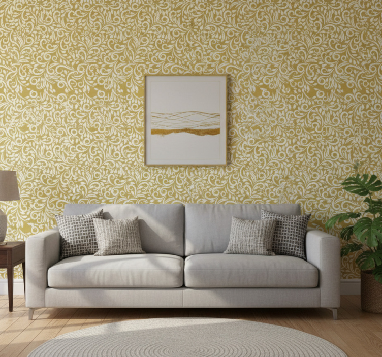 Contemporary wallpaper with golden design - TenStickers