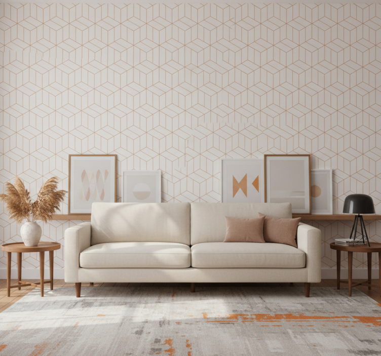 Contemporary wallpaper with modern octagonal design - TenStickers