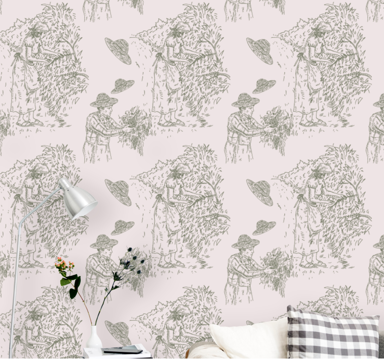 Country Harvest Scene baroque wallpaper - TenStickers