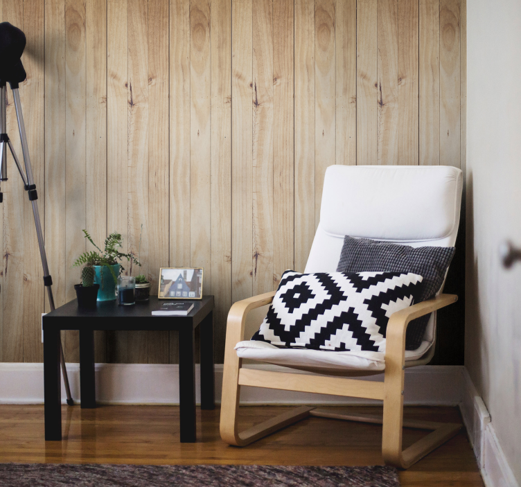 Cozy Timber Atmosphere wood effect wallpaper - TenStickers
