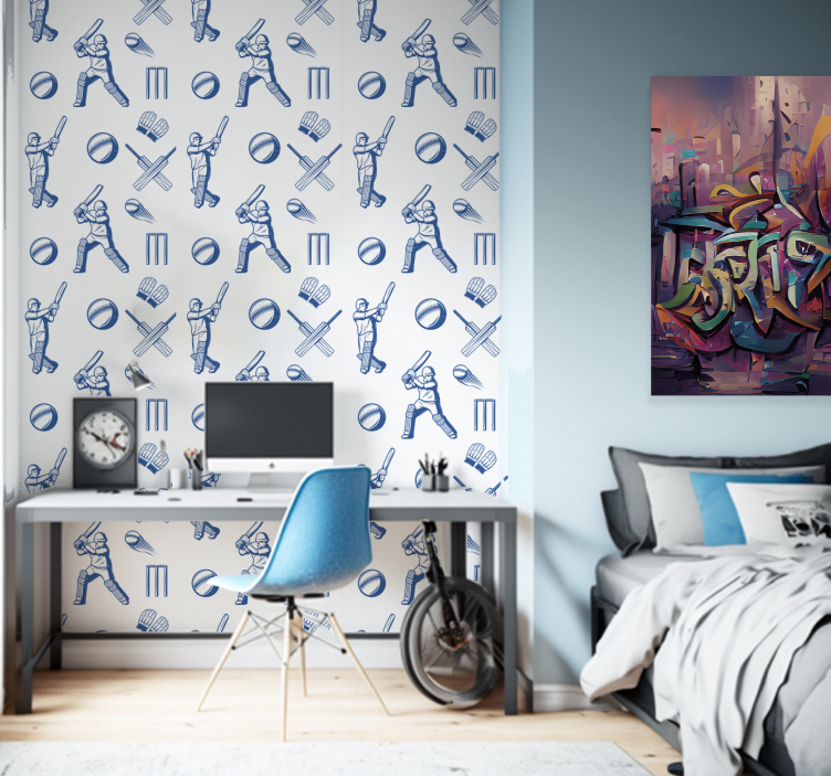 Cricket teenage bedroom wallpaper - TenStickers