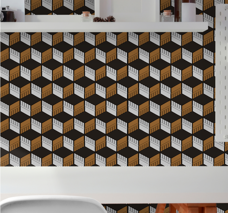 Cubic Illusion Art 3 d wall paper - TenStickers