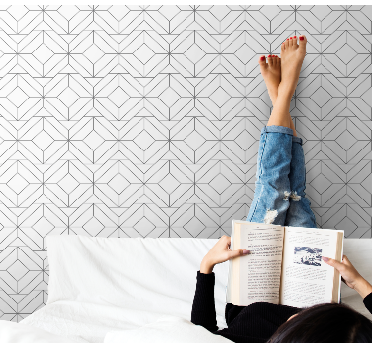 Cubic Pattern wallpaper geometric - TenStickers