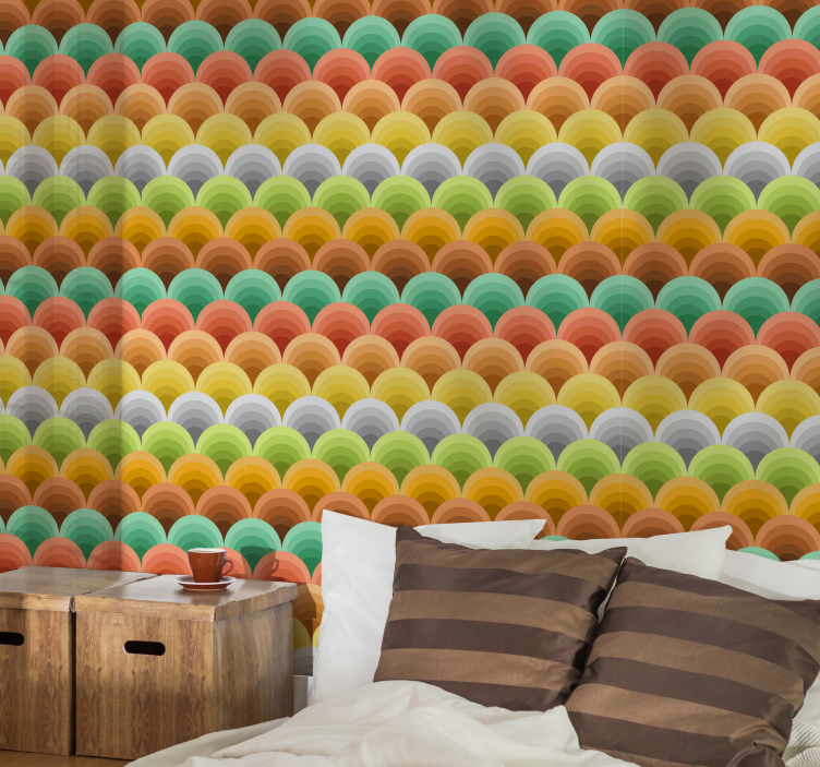 Curved Colorful Patterns contemporary wallpaper - TenStickers