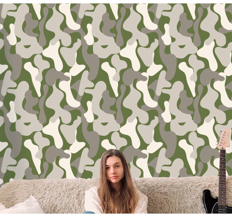 Curvy Nature Shapes geometric wallpaper - TenStickers