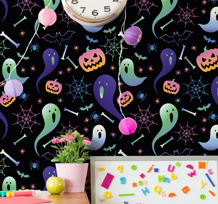 Cute halloween wallpaper with adorable halloween designs - TenStickers