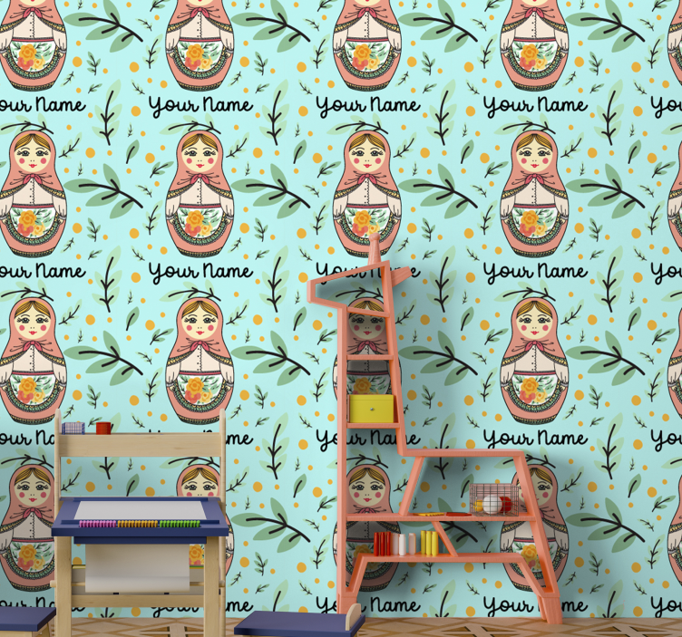 Cute Matryoshka Dolls custom wallpaper - TenStickers