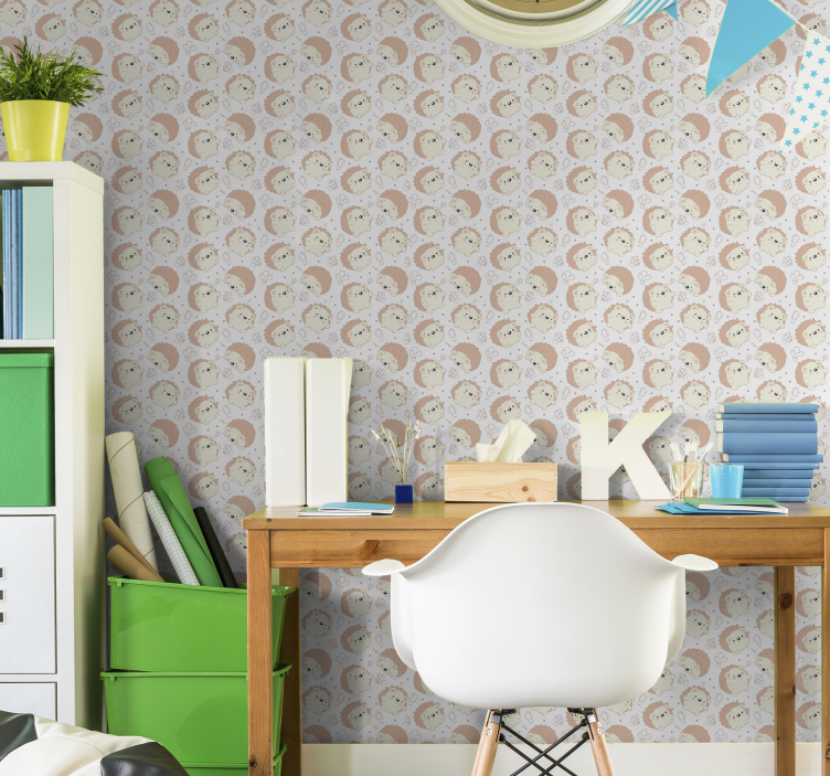 Hedgehog motif children's wallpaper - TenStickers