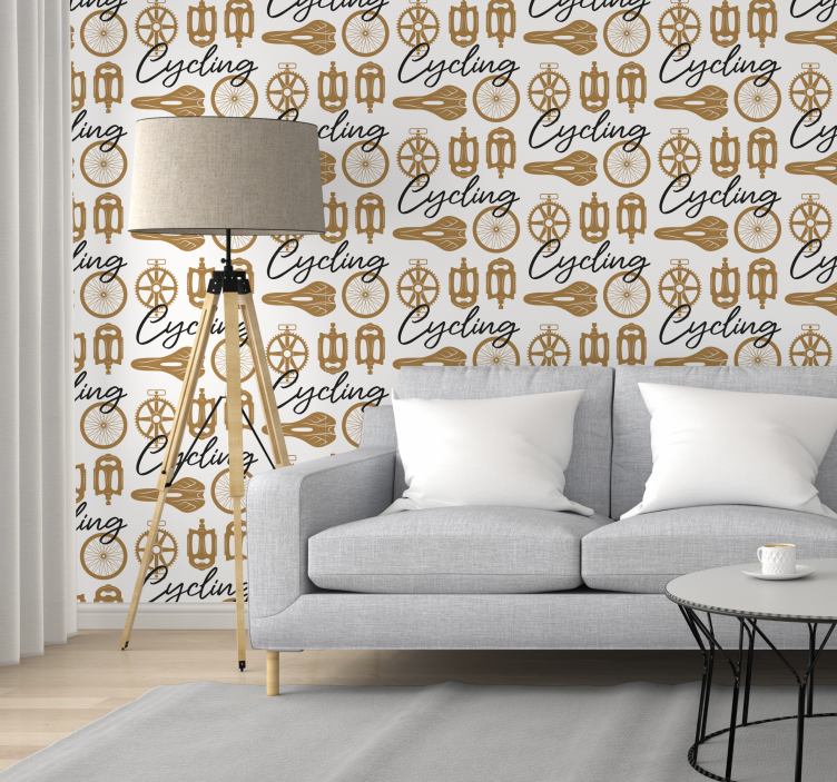 Cycling Letter pattern wallpaper - TenStickers