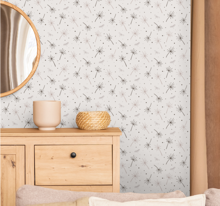 Grey dandelion inspiration flowers wallpaper - TenStickers