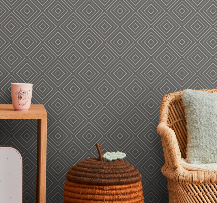 Diamond geometric geometric wallpaper - TenStickers