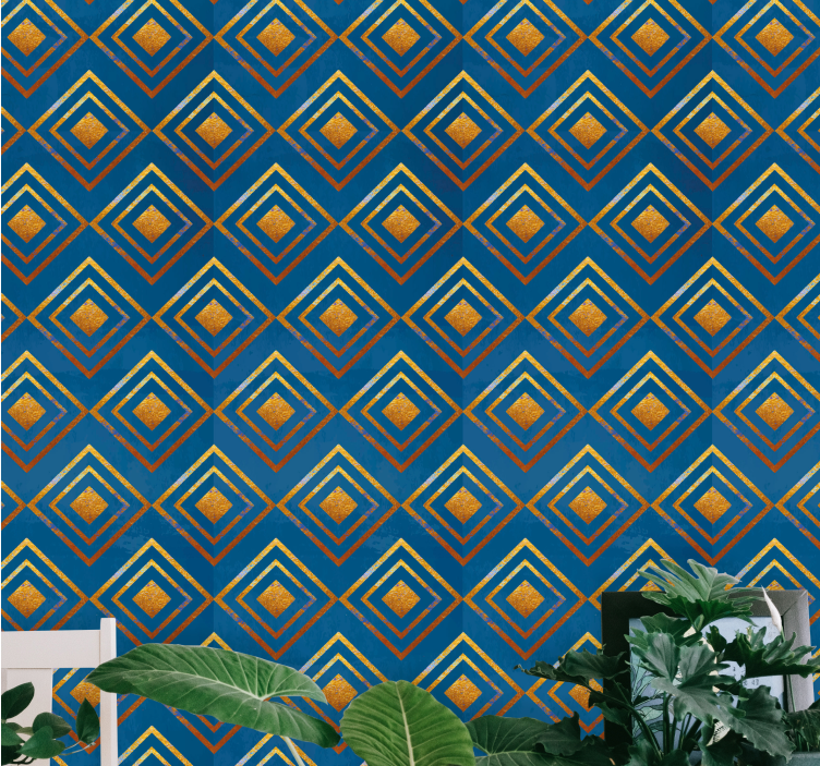 Diamonds and Lines geometric wallpaper - TenStickers