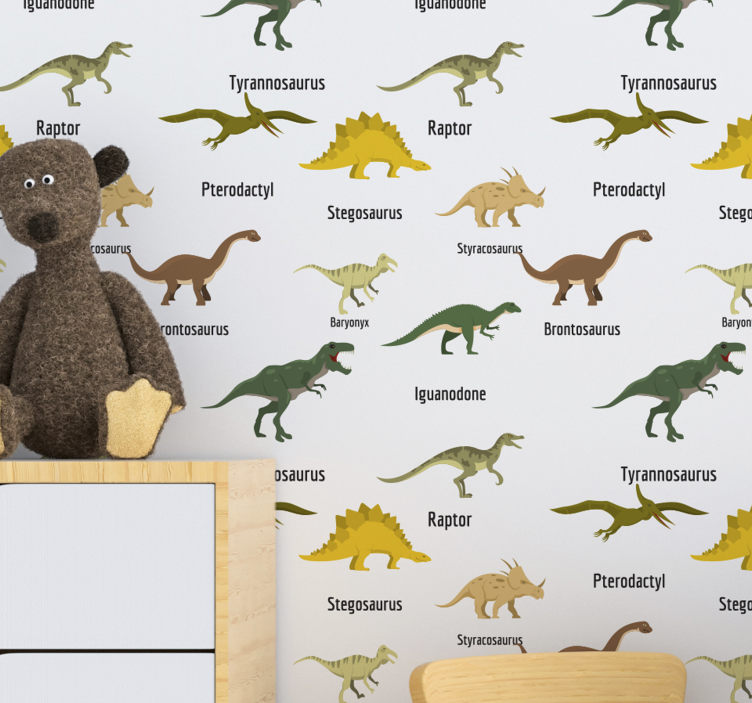 Dinosaur Silhouettes dinosaurs wallpaper - TenStickers