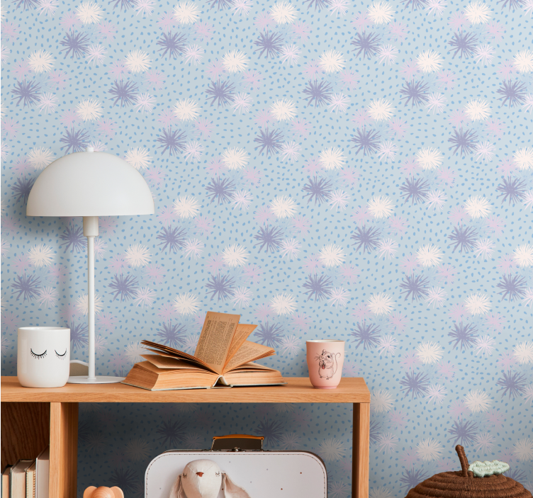 Dotted Floral Pattern polka dots wallpaper - TenStickers