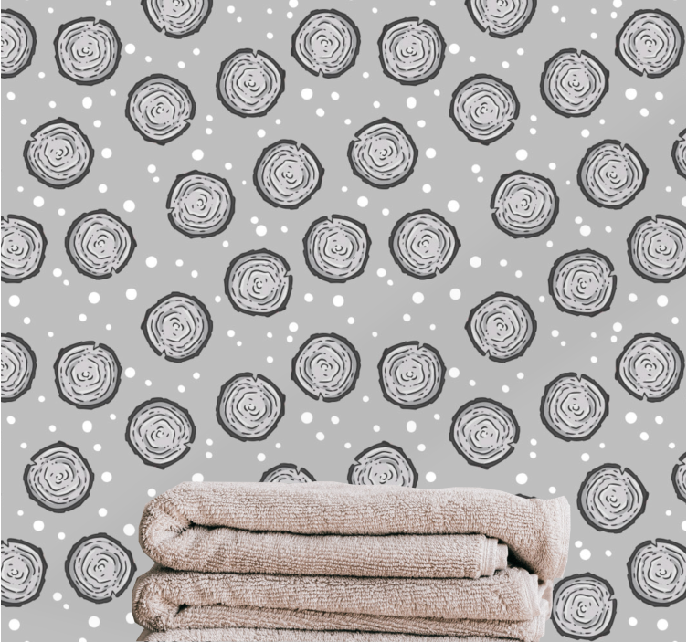 Dotted Rosettes grey wallpaper - TenStickers