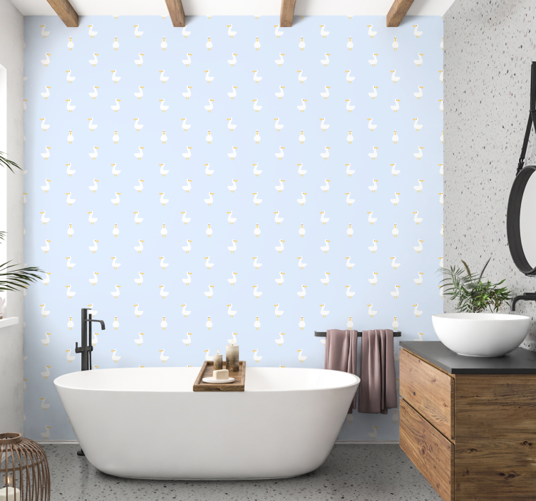 Duck Pattern animals wallpaper - TenStickers