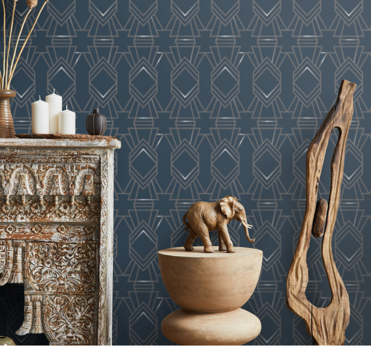 Art Déco rhombus classic wallpaper - TenStickers
