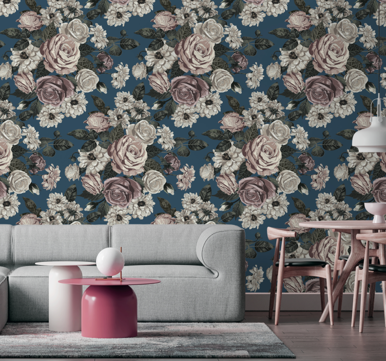 Elegant Floral flowers wallpaper - TenStickers