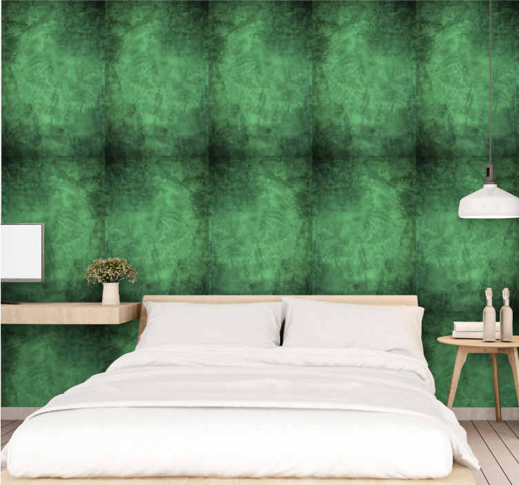 Elegant Green Patterns textured wallpaper - TenStickers