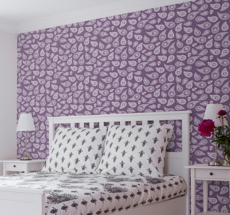 Elegant Teardrop Pattern floral wallpaper - TenStickers