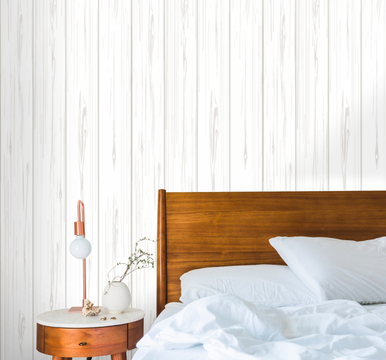Wood effect wallpaper elegant light gray finish - TenStickers