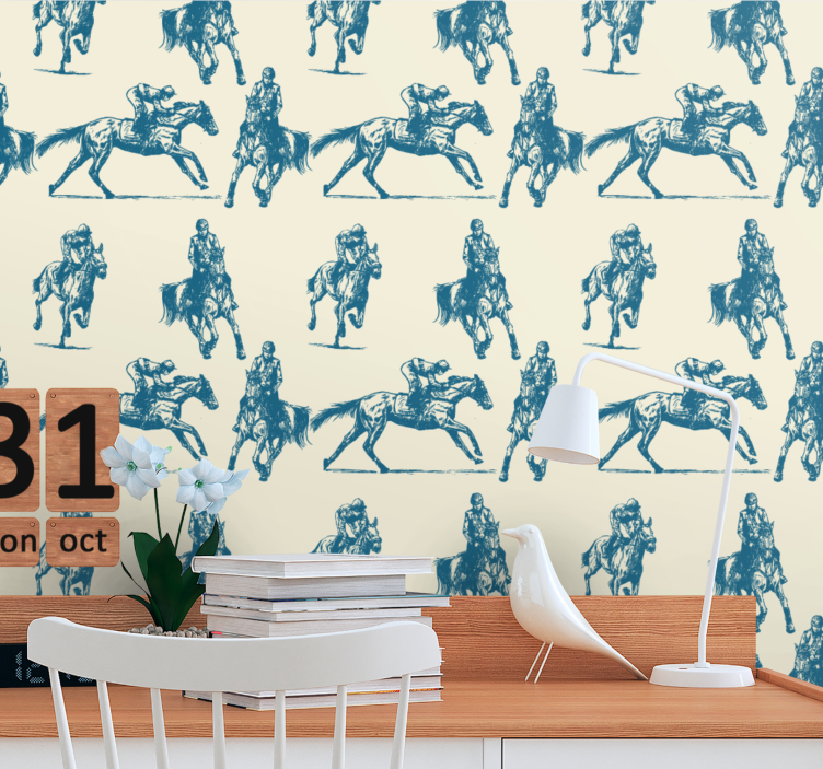 Equestrian Sketches horses wallpaper - TenStickers
