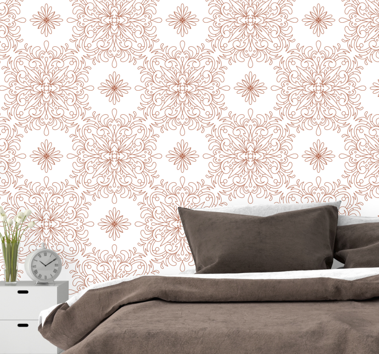 Elaborate Blossom floral wallpaper - TenStickers