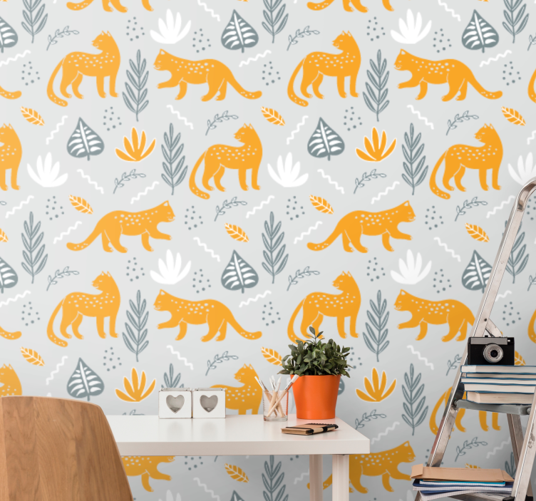 Feline Motif Decor cats wallpaper - TenStickers