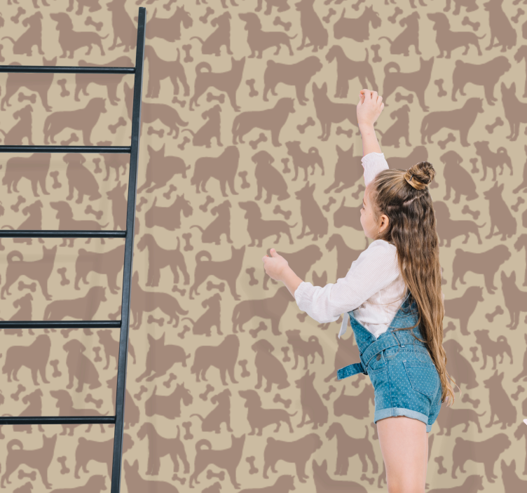 Feline Motifs cute dog wallpaper - TenStickers