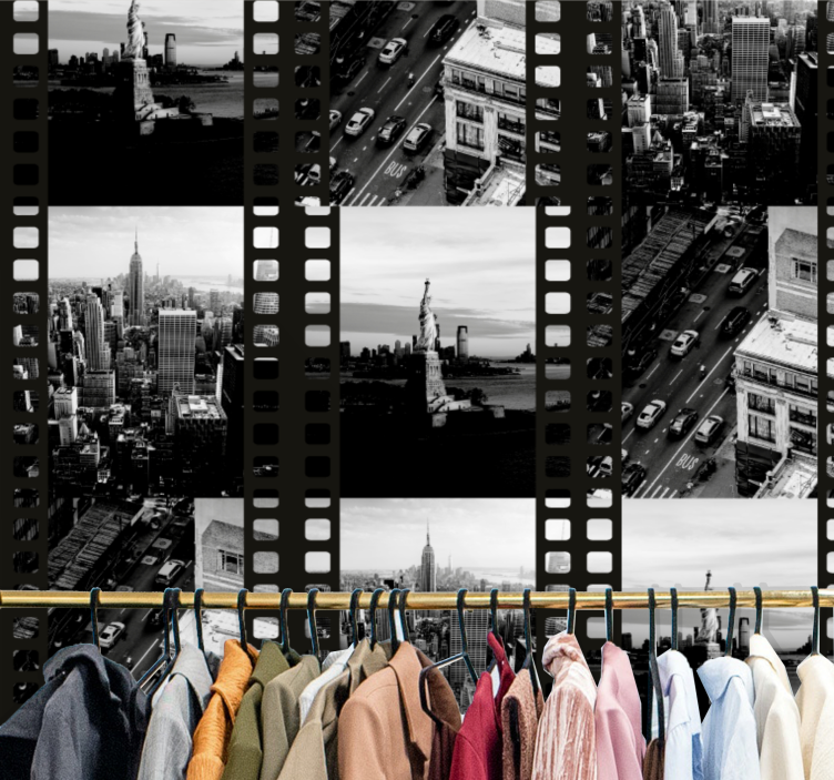 Filmstrip Cityscape city wallpaper - TenStickers