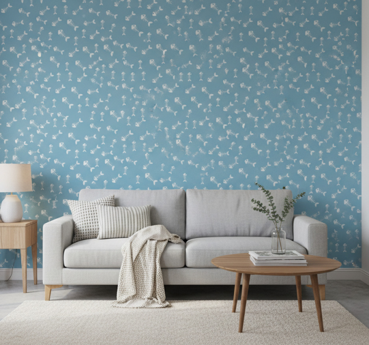 Fish bones animals wallpaper - TenStickers