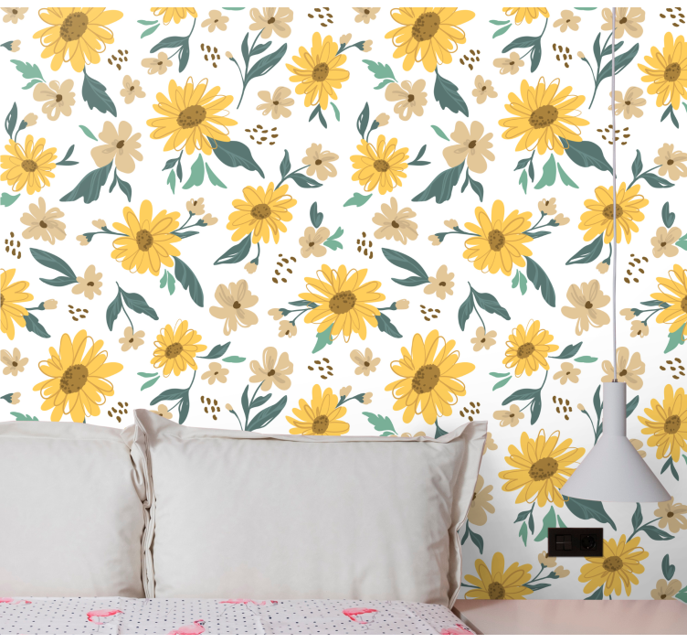 Floral Array flowers wallpaper - TenStickers