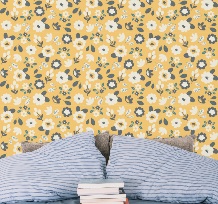 Floral Bedroom Feature flowers wallpaper - TenStickers