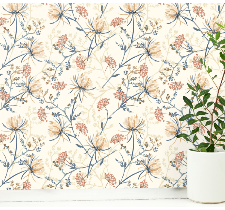 Floral Blooming Arrangement flowers wallpaper - TenStickers