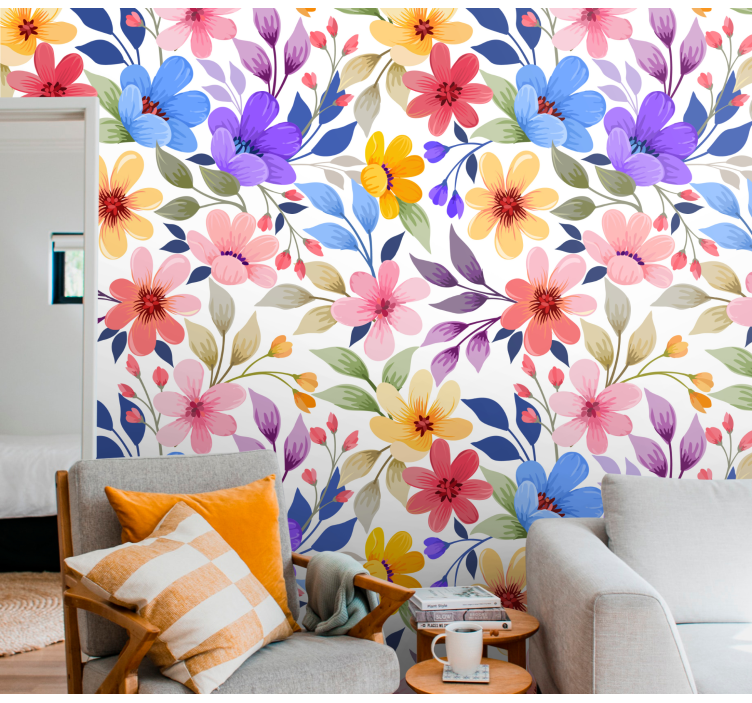 Floral Blossom flowers wallpaper - TenStickers
