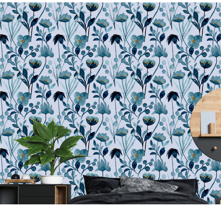 Floral Botanical Elegance flowers wallpaper - TenStickers