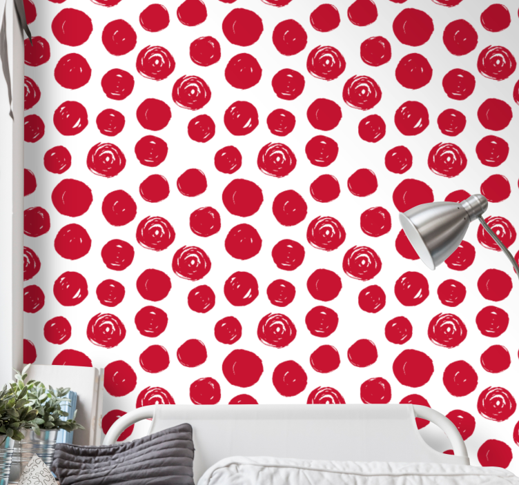 Floral Dot Pattern flowers wallpaper - TenStickers