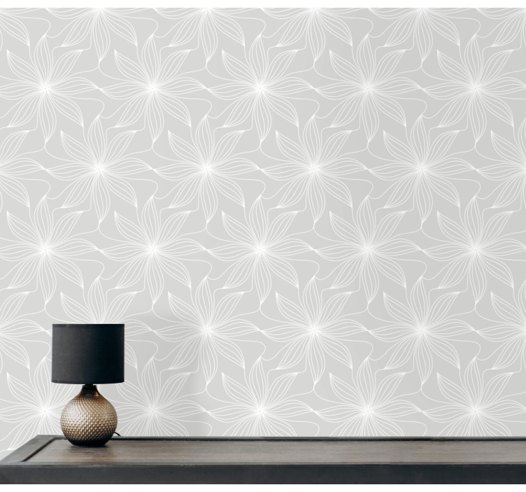 Floral Geometrics grey wallpaper - TenStickers