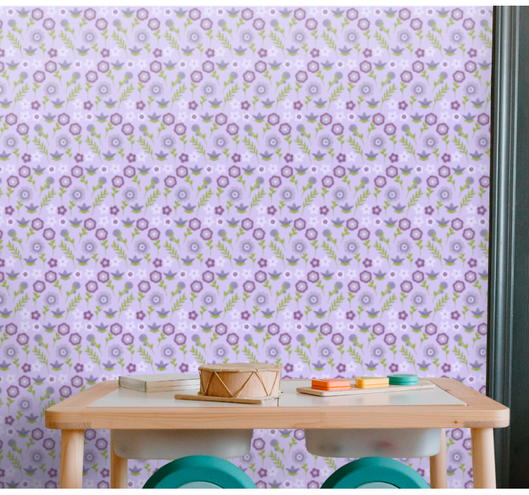 Floral Motif Pattern flowers wallpaper - TenStickers