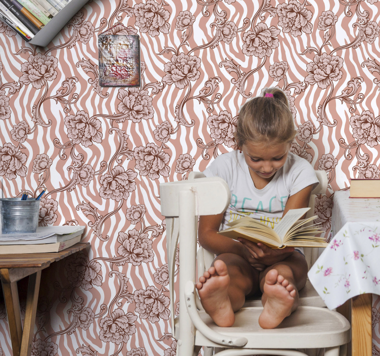 Floral Ornamental Pattern Wallpaper - TenStickers