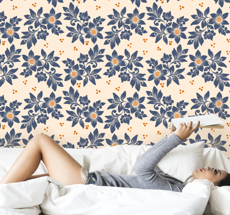 Floral Pattern Elegance flowers wallpaper - TenStickers