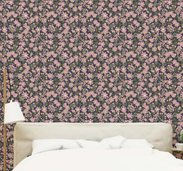 Floral Pattern Harmony flowers wallpaper - TenStickers