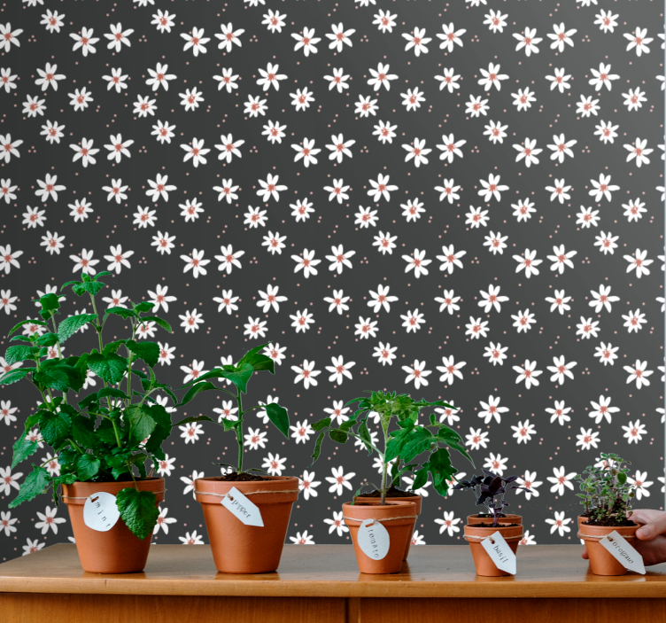 Floral Pattern Repeat flowers wallpaper - TenStickers