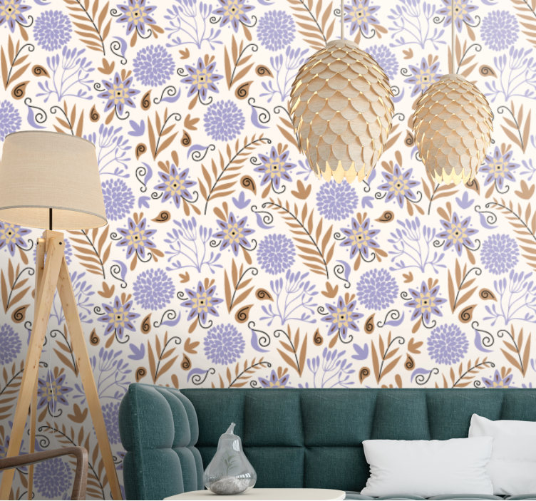 Floral Patterned Arrangement flowers wallpaper - TenStickers