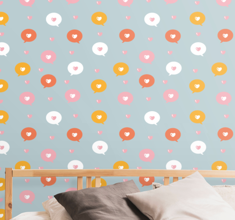 Floral polka pattern polka dots wallpaper - TenStickers